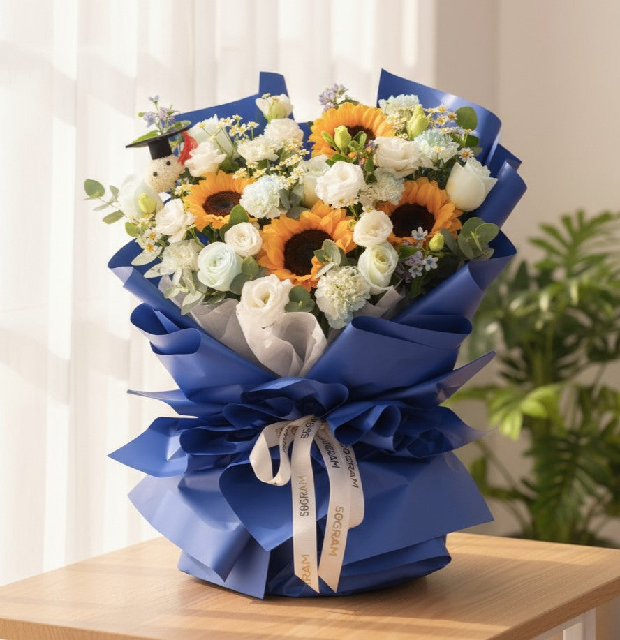 Floral Milestone Sunflower Hand Bouquet