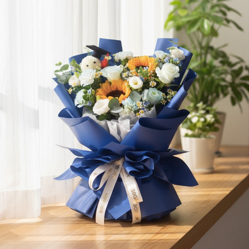Floral Milestone Sunflower Hand Bouquet