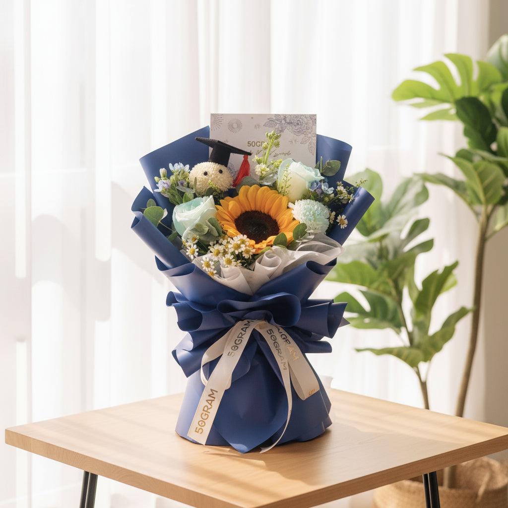 Floral Milestone Sunflower Hand Bouquet