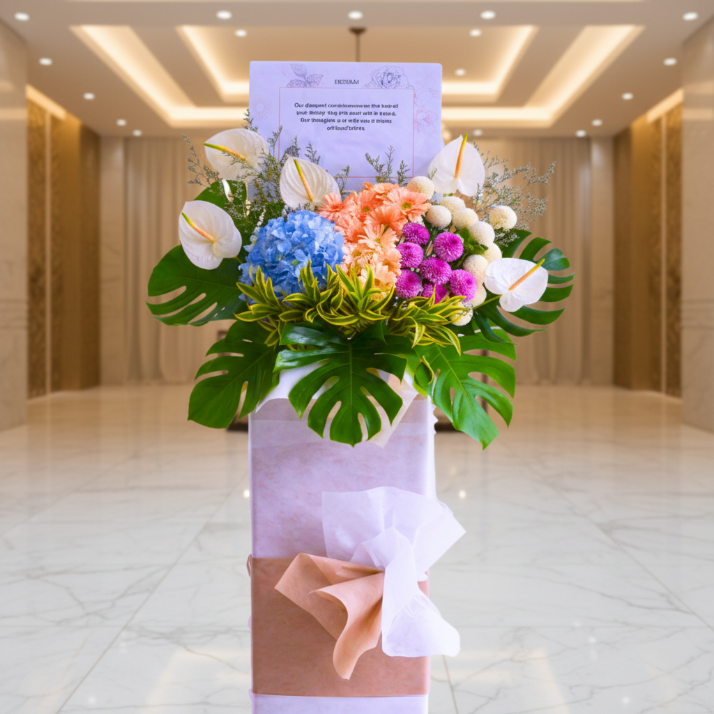 Harmony's Embrace | Condolences Flower Stand - 9