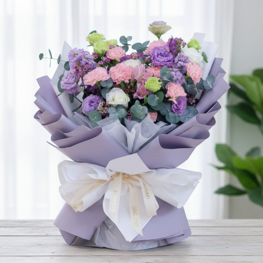 Heartfelt Gratitude Pink Carnation Hand Bouquet