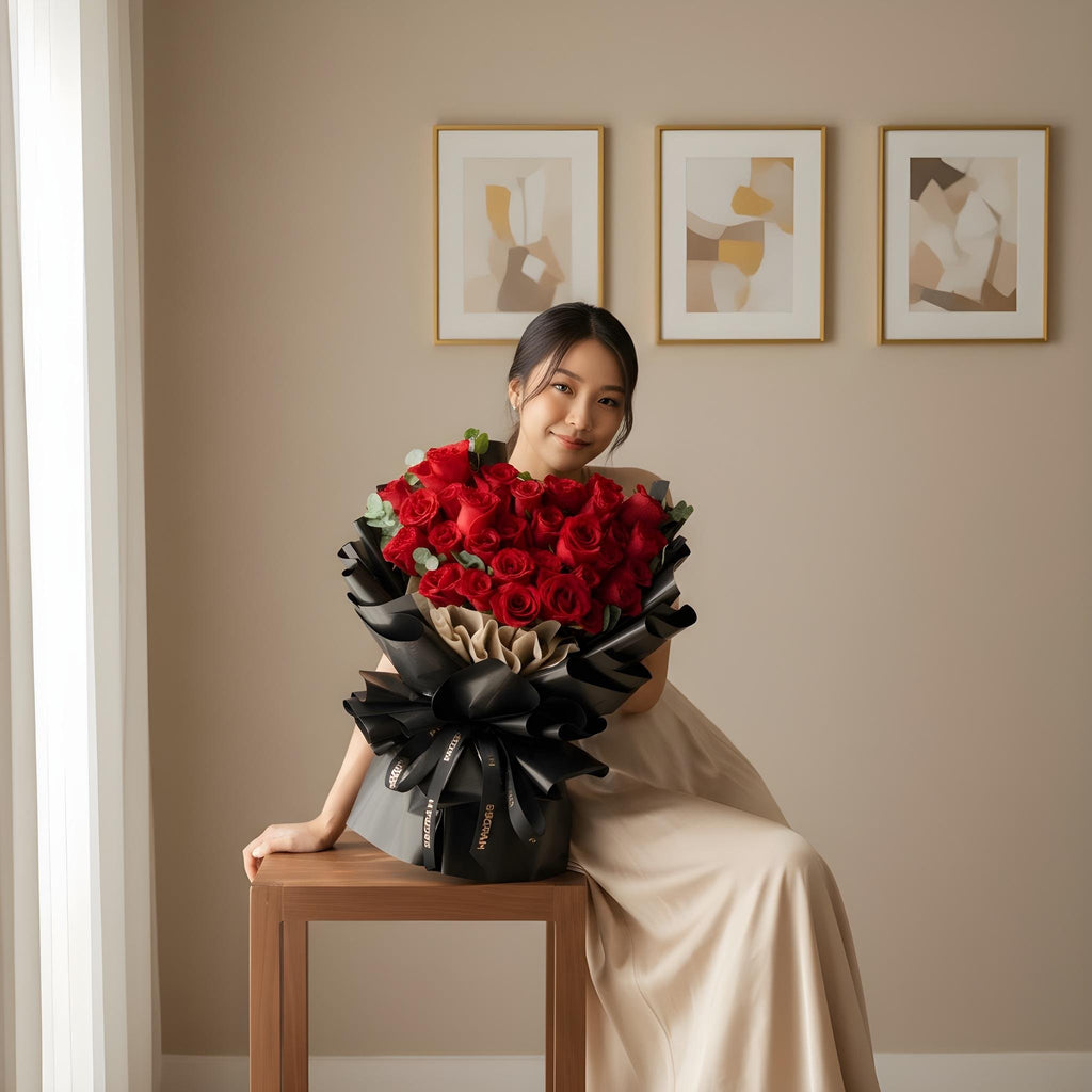 Luxuriante 33 Red Roses Hand Bouquet - 3