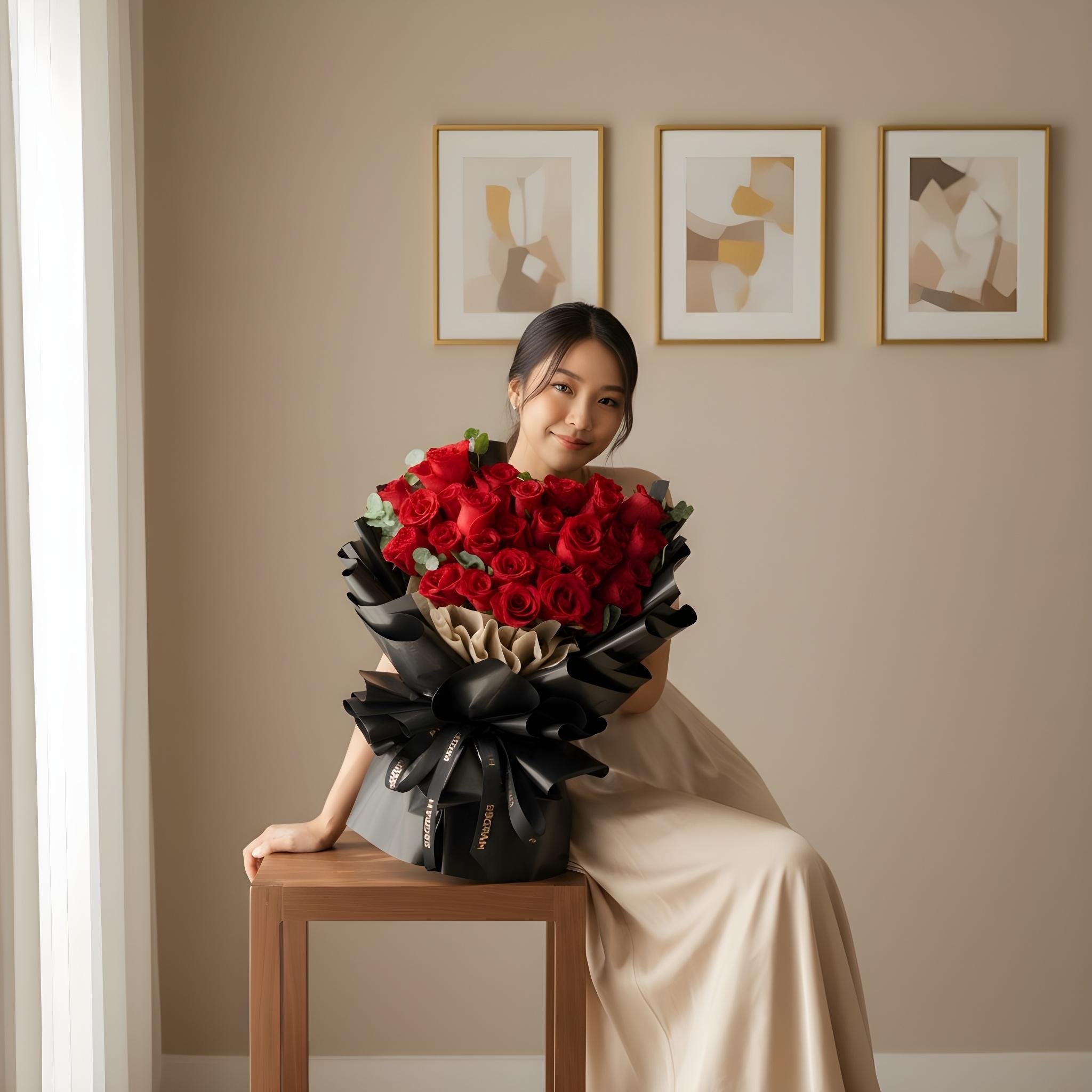 Luxuriante 33 Red Roses Hand Bouquet - 3