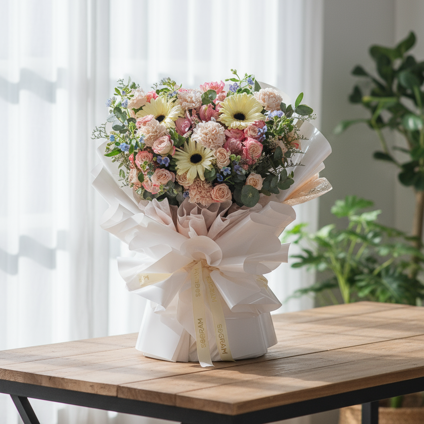Maison Andrea White Daisy Hand Bouquet