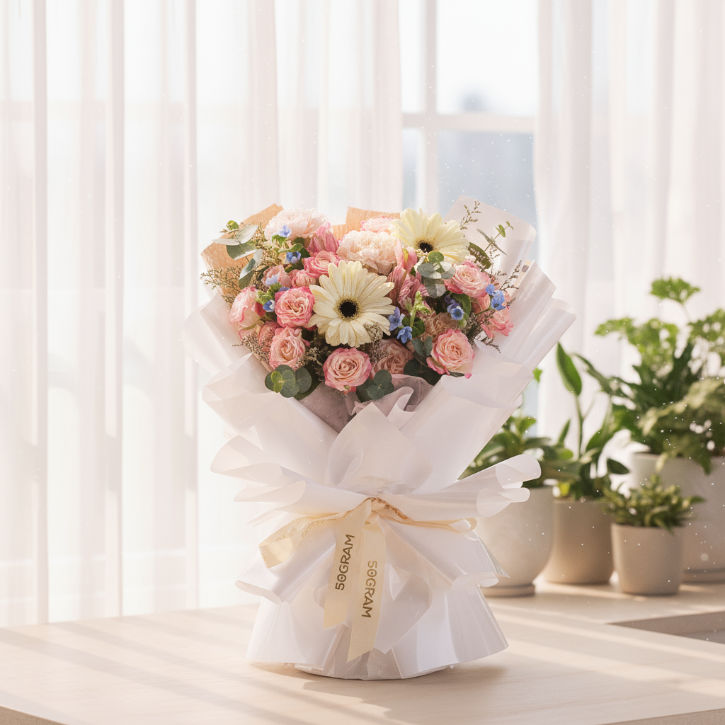 Maison Andrea White Daisy Hand Bouquet