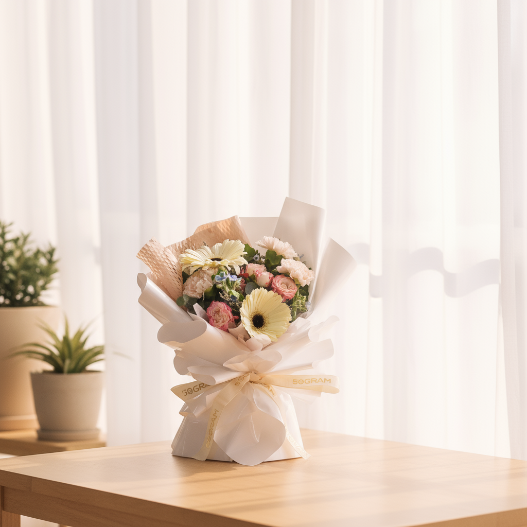 Maison Andrea White Daisy Hand Bouquet