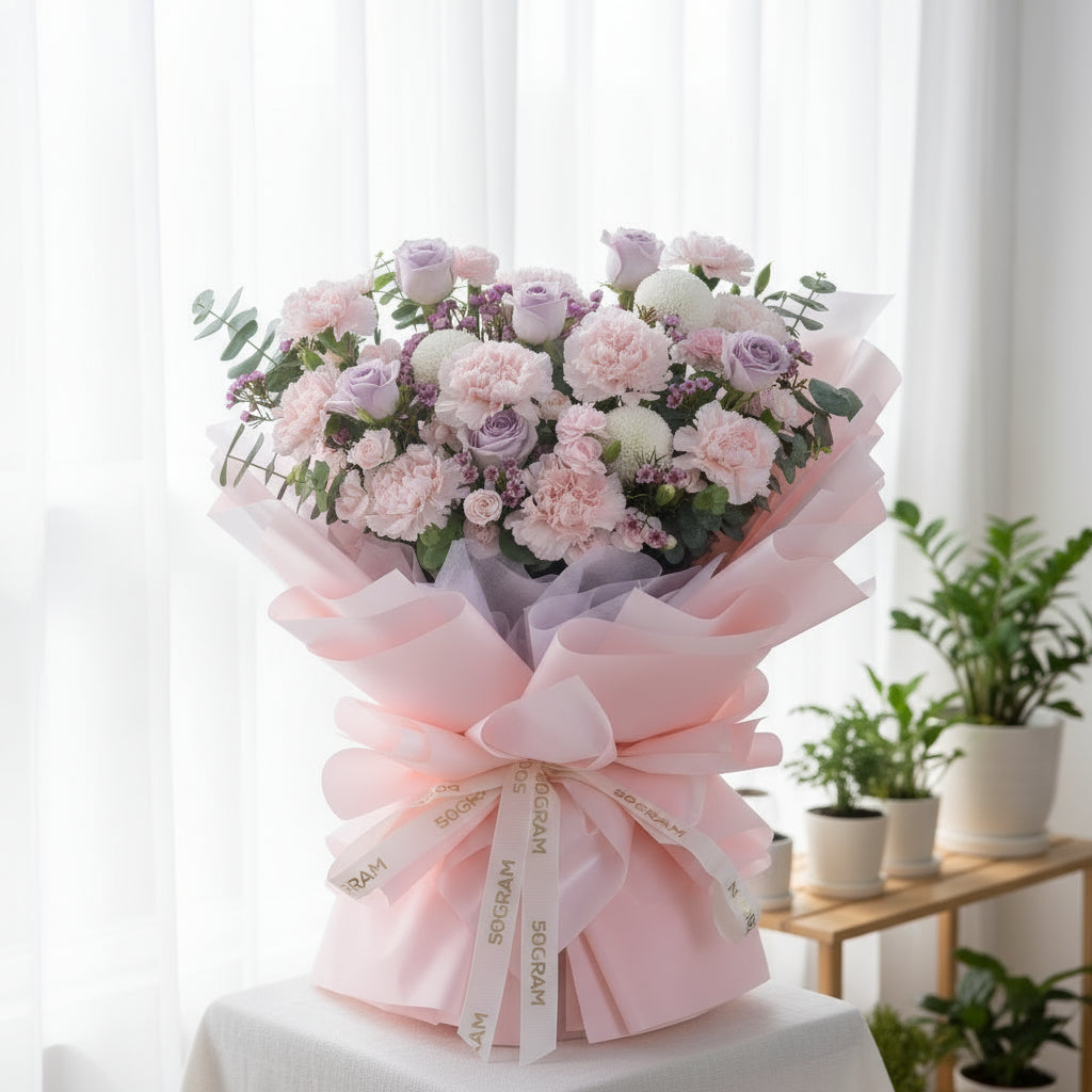Primo Amore Beige Carnation Hand Bouquet