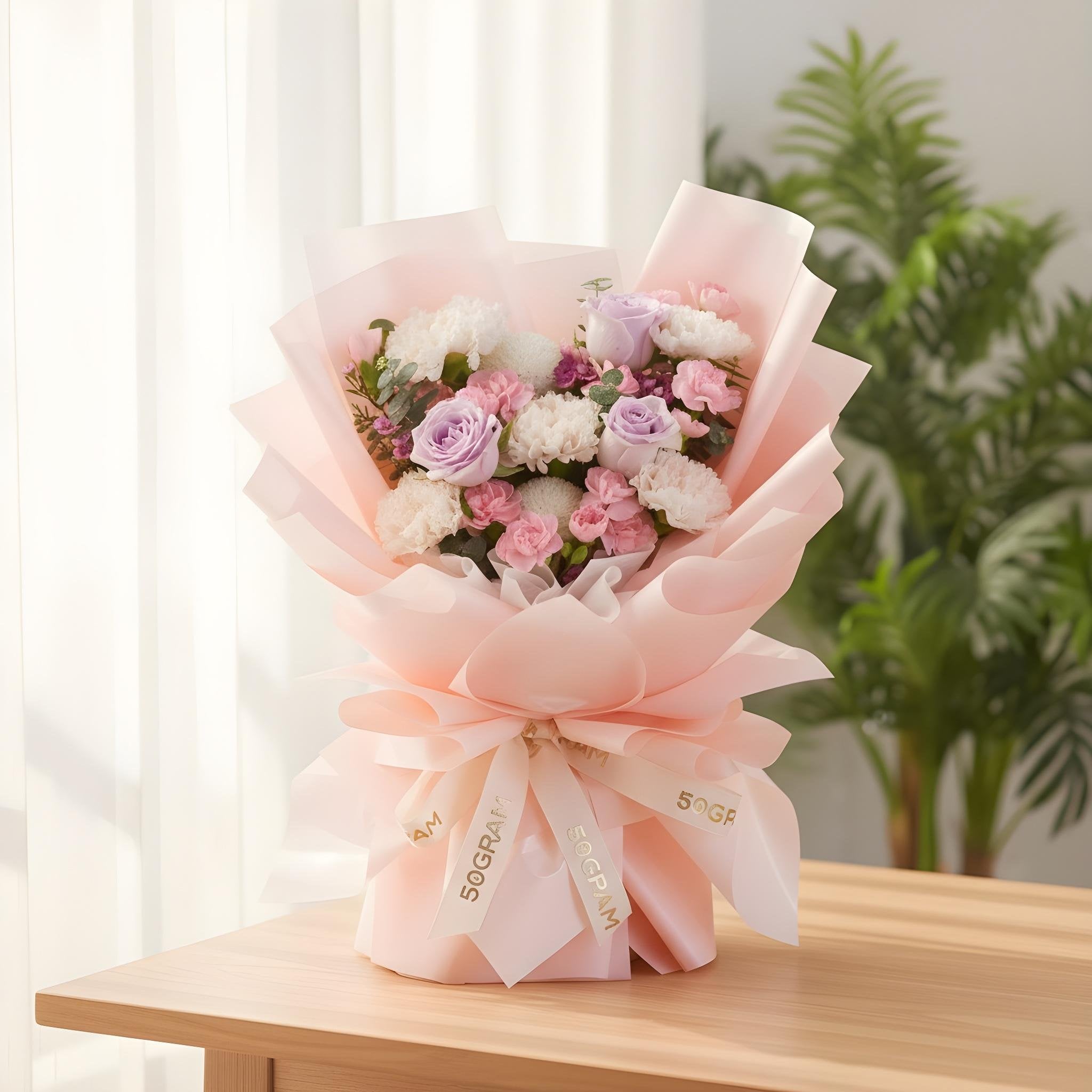 Primo Amore Beige Carnation Hand Bouquet