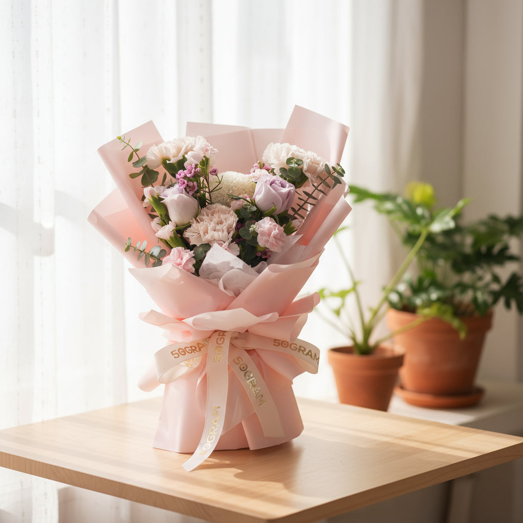 Primo Amore Beige Carnation Hand Bouquet