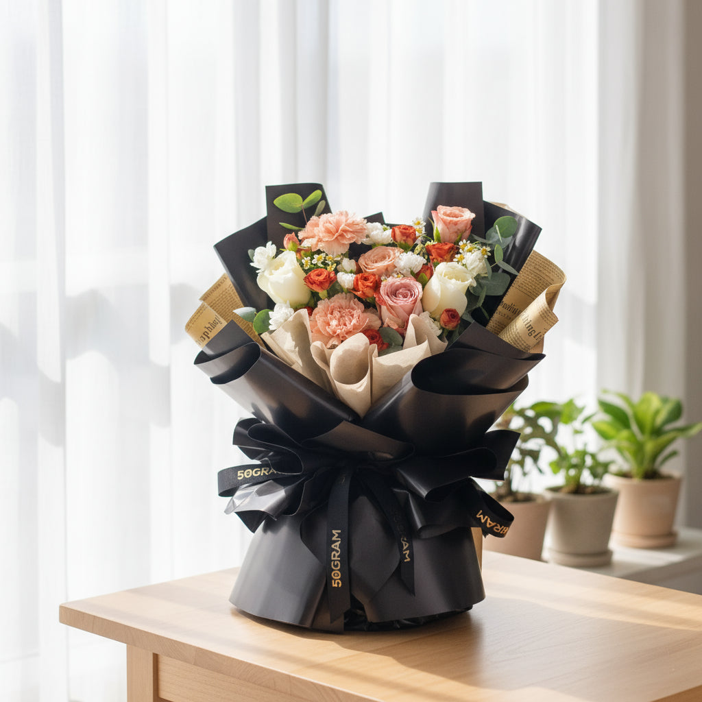Russet Blooms Cappuccino Roses Hand Bouquet