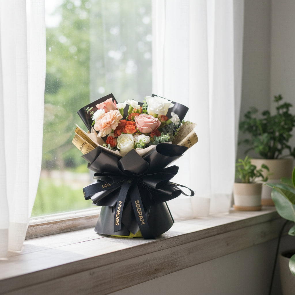 Russet Blooms Cappuccino Roses Hand Bouquet
