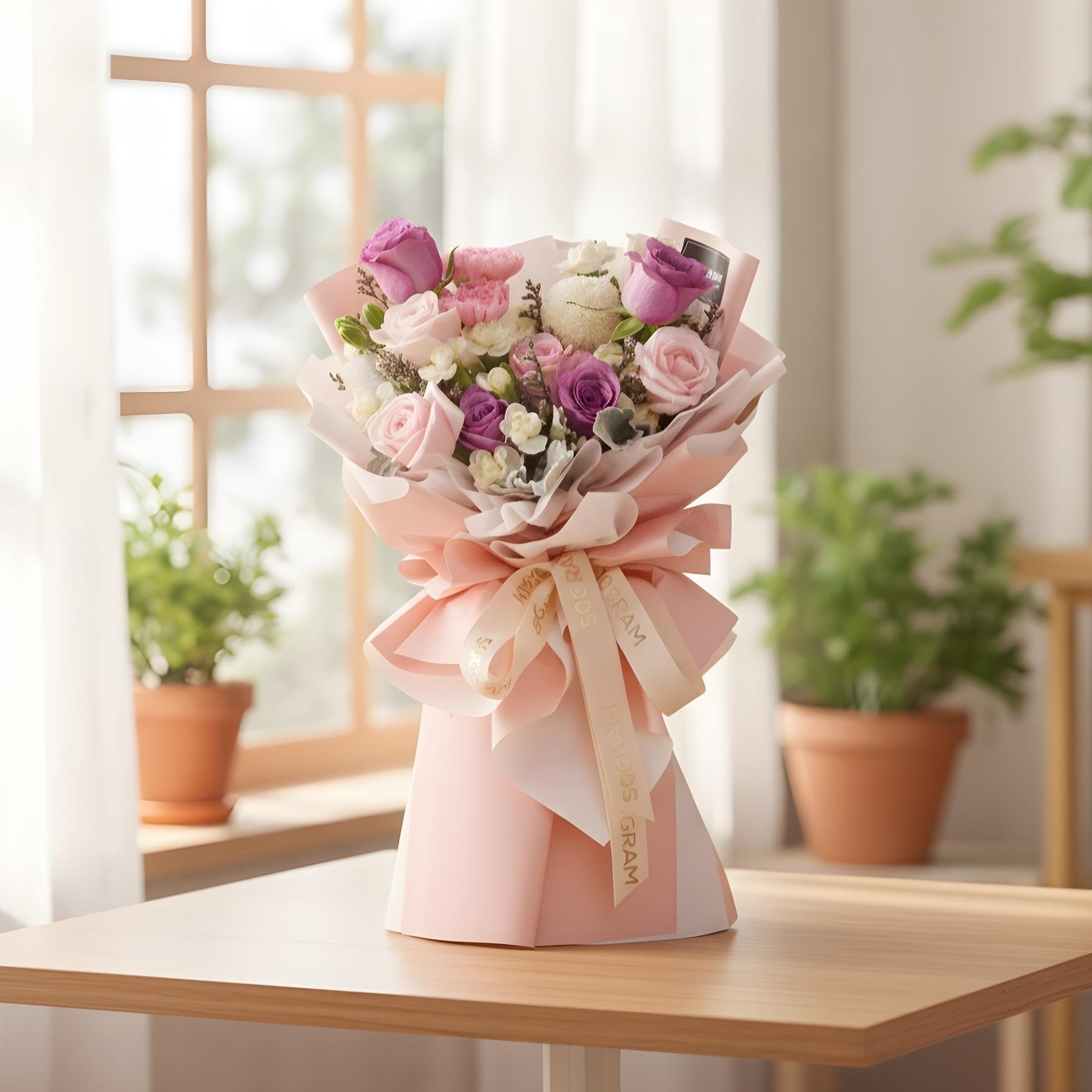 Soulmate Pink Carnation Hand Bouquet - 6