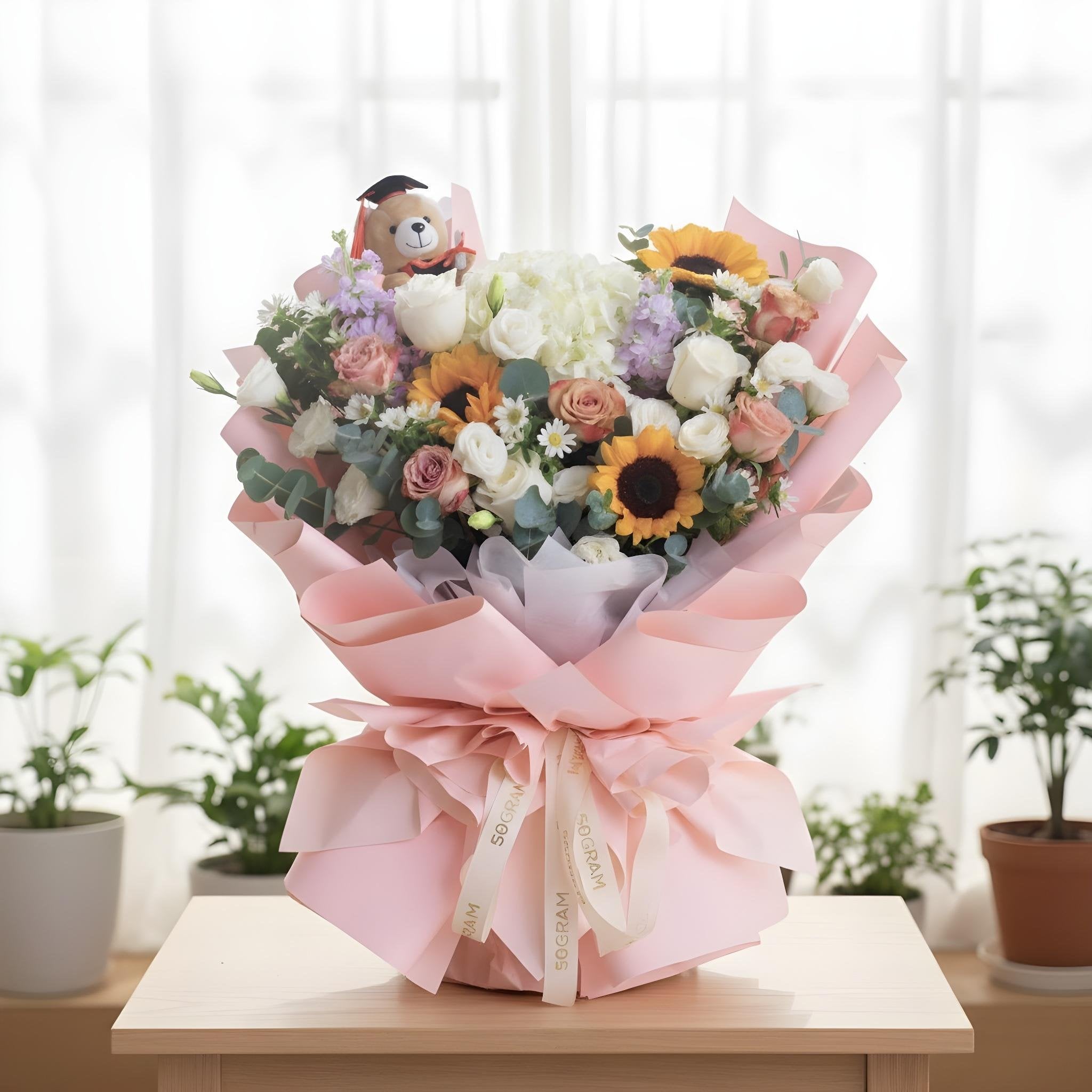 Sunrise Scholar Sunflower Hand Bouquet