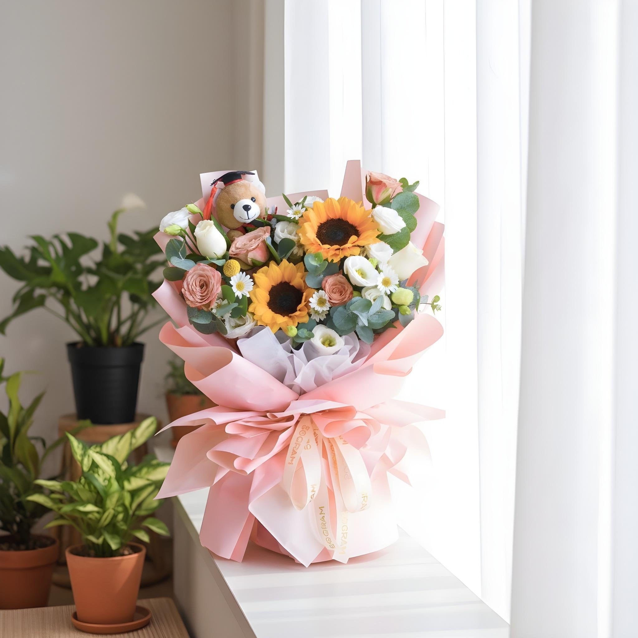 Sunrise Scholar Sunflower Hand Bouquet
