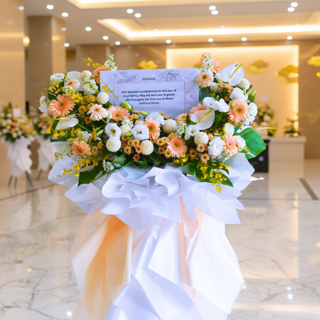 Tranquil Remembrance | Condolences Flower Stand - 8