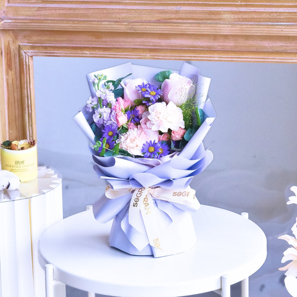 Duska Bloom Pink Roses Hand Bouquet image 15