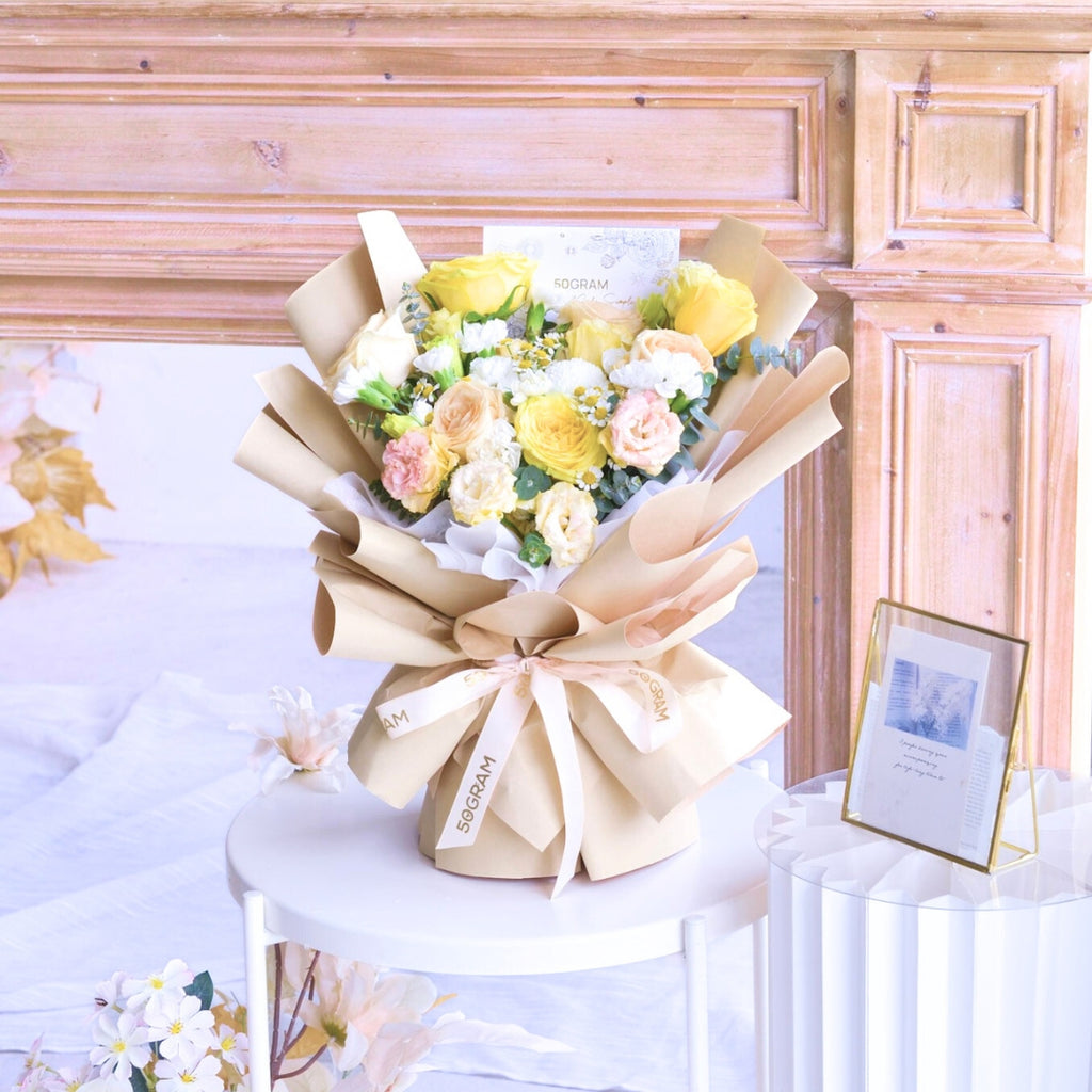 Yellow Serenade Yellow Rose Hand Bouquet image 10
