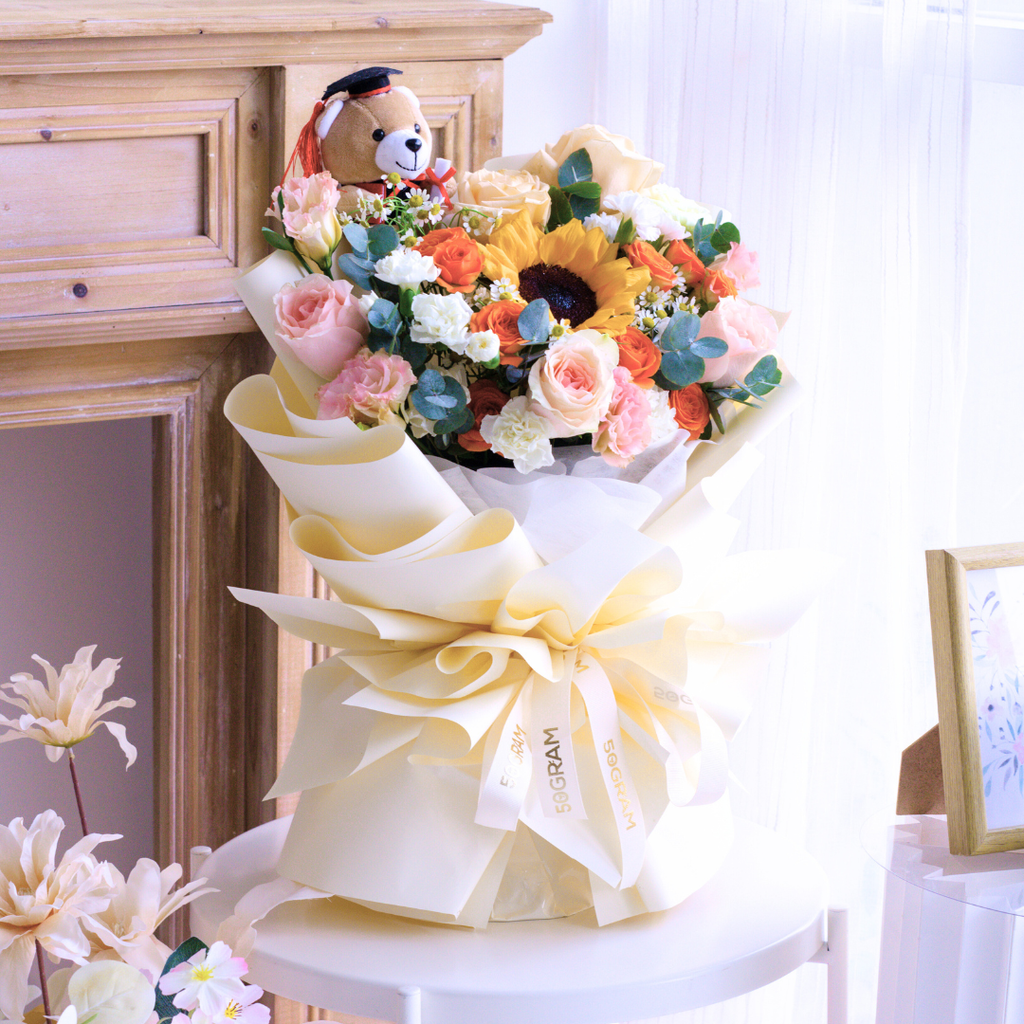 Bubbly Posy Sunflower Hand Bouquet image 6