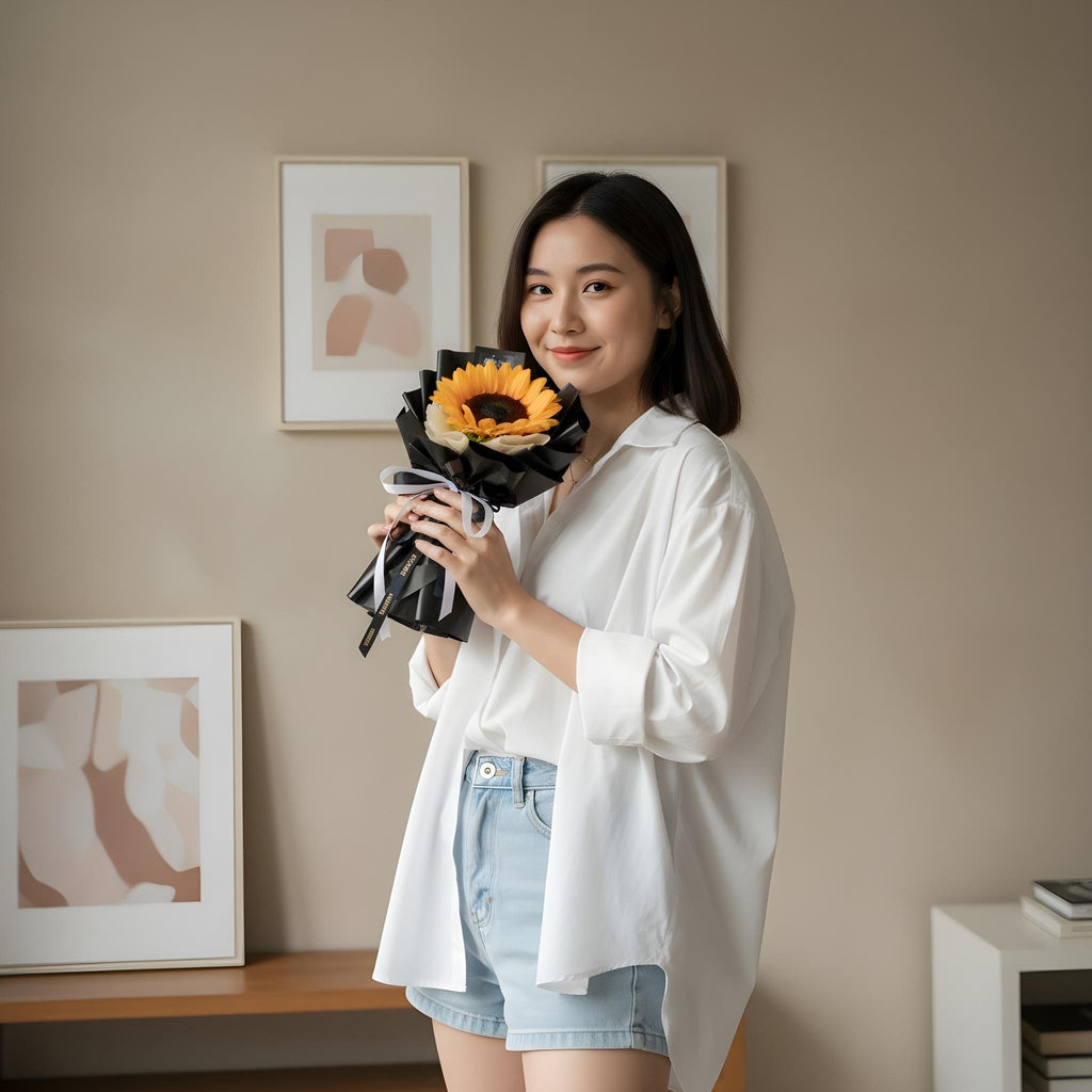 SunFlower Mini Bouquet- Single Stalk image 1