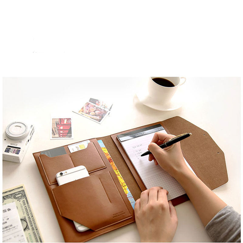 Korean-style leather notebook covers, passport holders, and clutch bag image 2