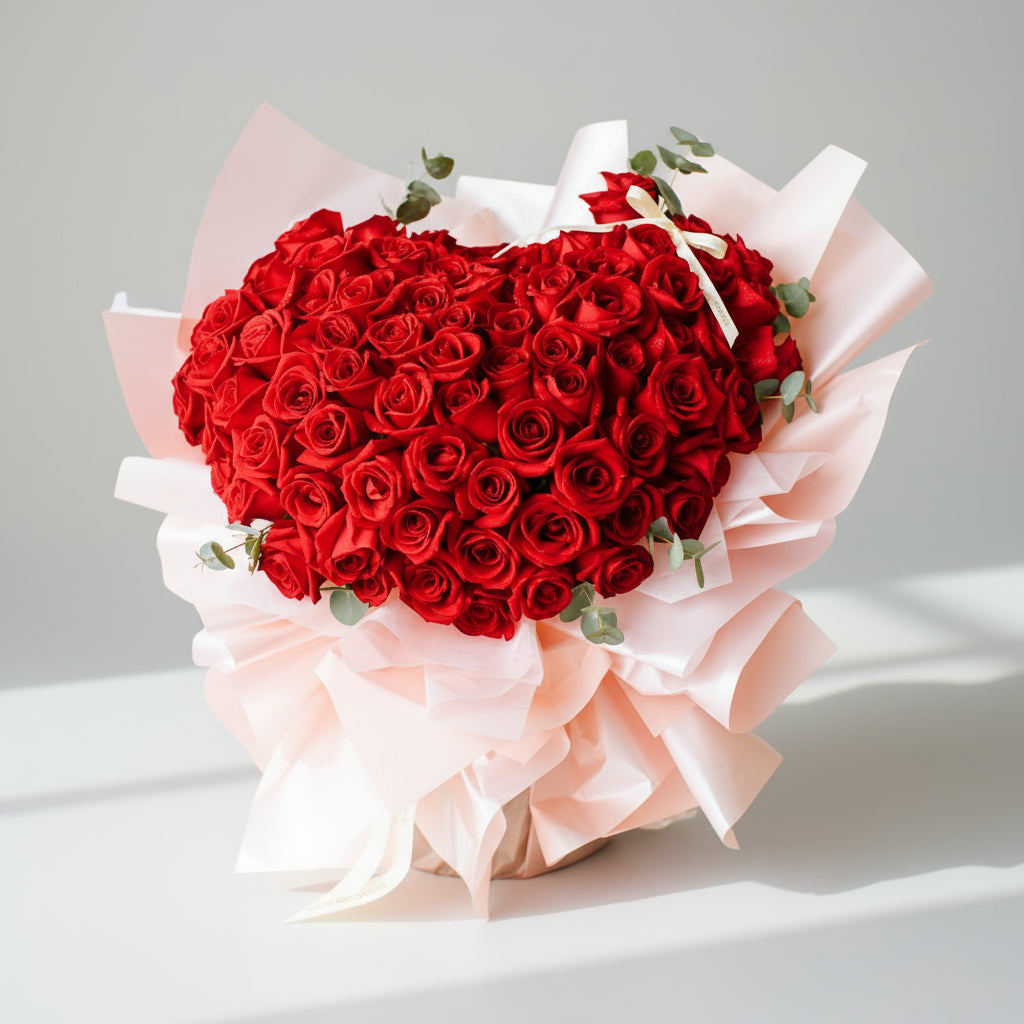 Luxuriante 99 Roses Marriage Proposal Hand Bouquet - Pink image 0