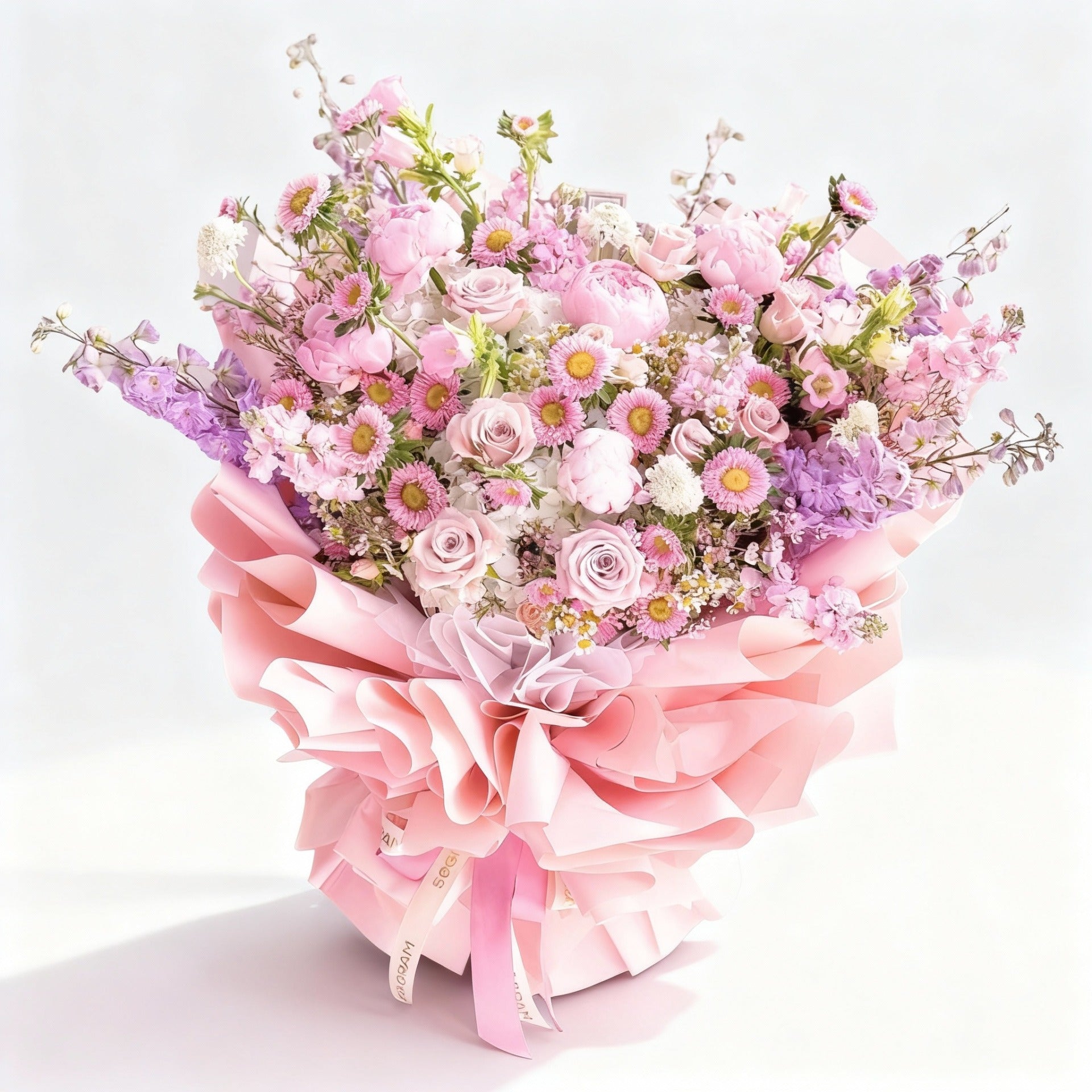 Noble Bloom Pink Roses Hand Bouquet image 0