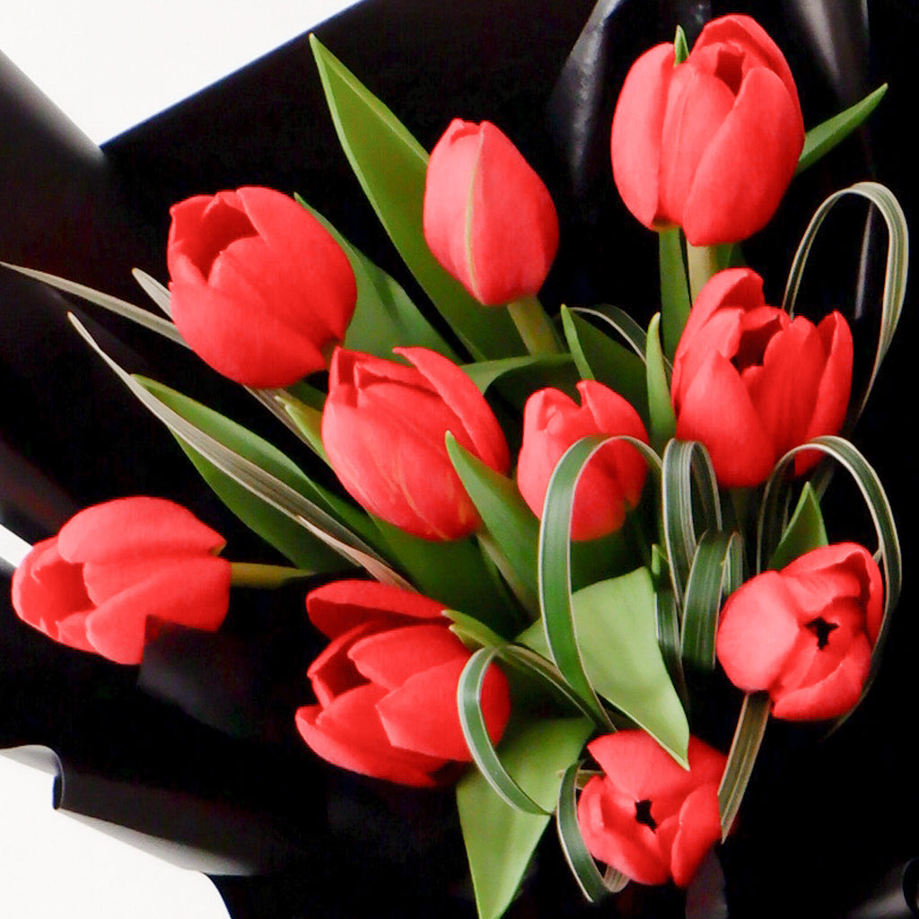 Kissed by Tulips Red Tulip Hand Bouquet image 5
