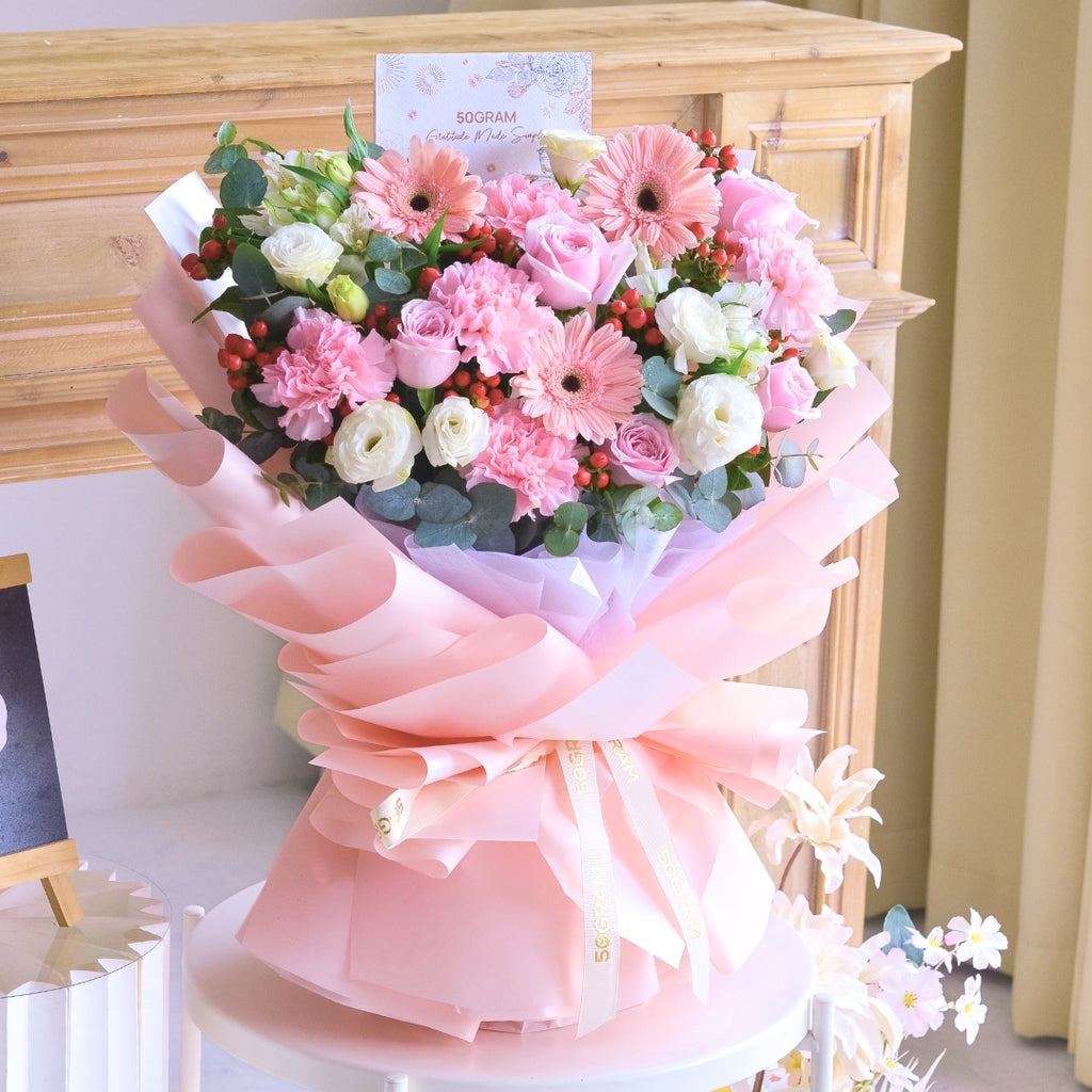 Gentle Grace Pink Daisy Hand Bouquet image 4