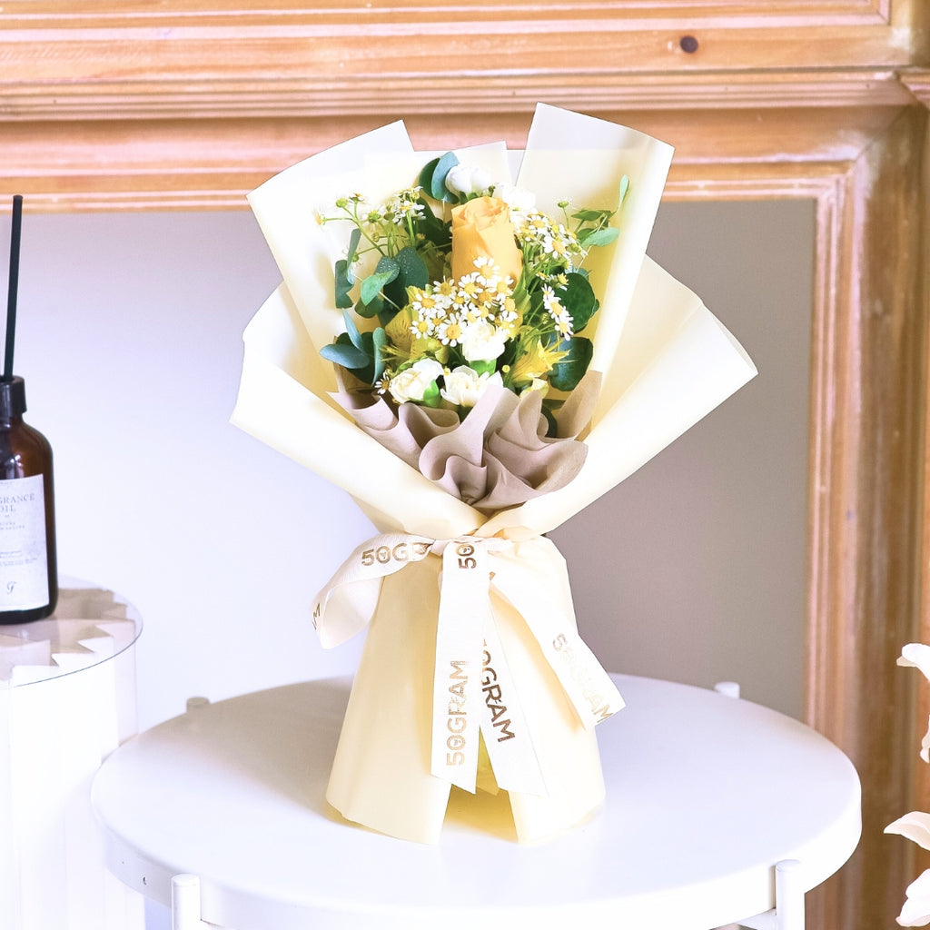 Honey Hug Yellow Rose Hand Bouquet image 3