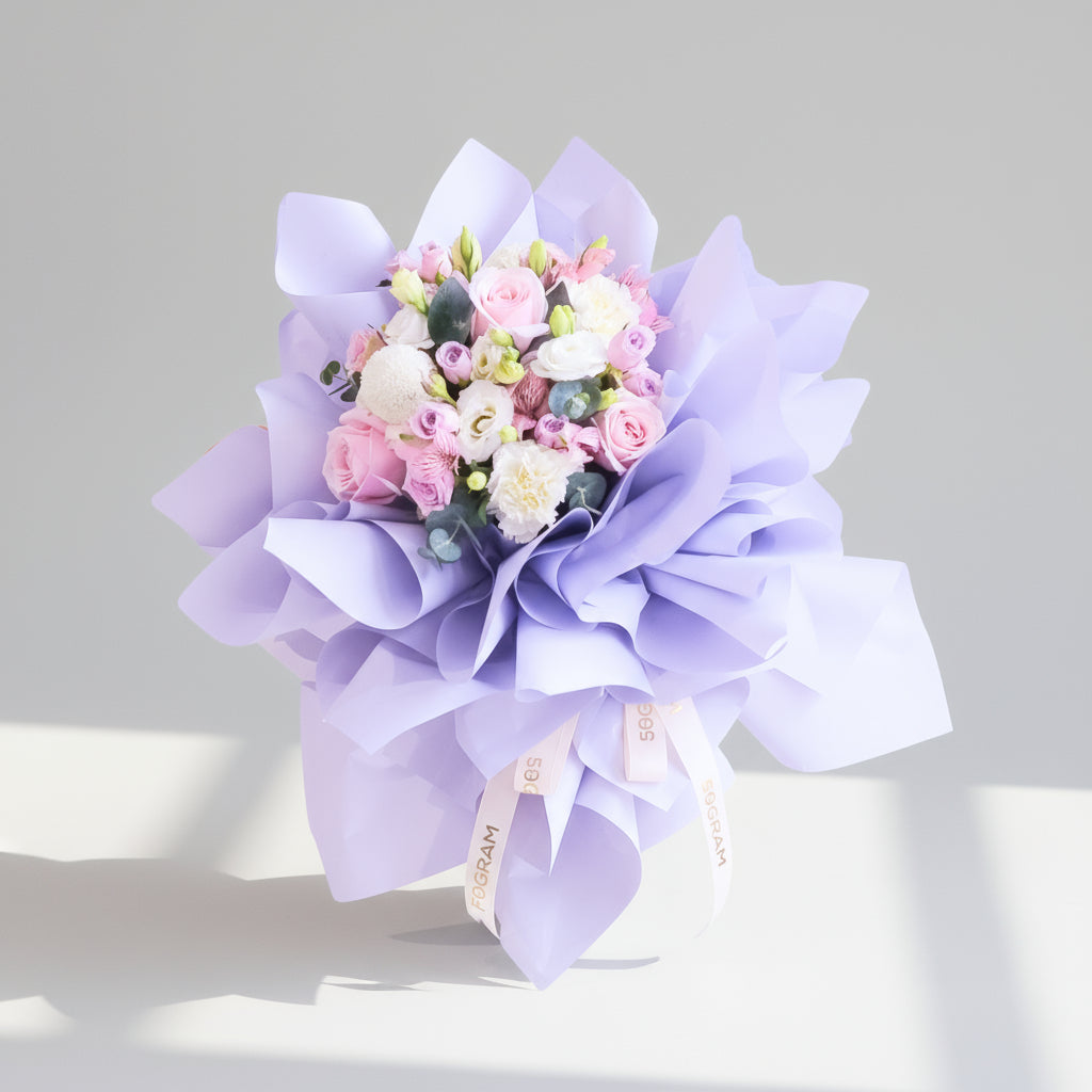 Purple Whirl Round Shape Hand Bouquet image 0