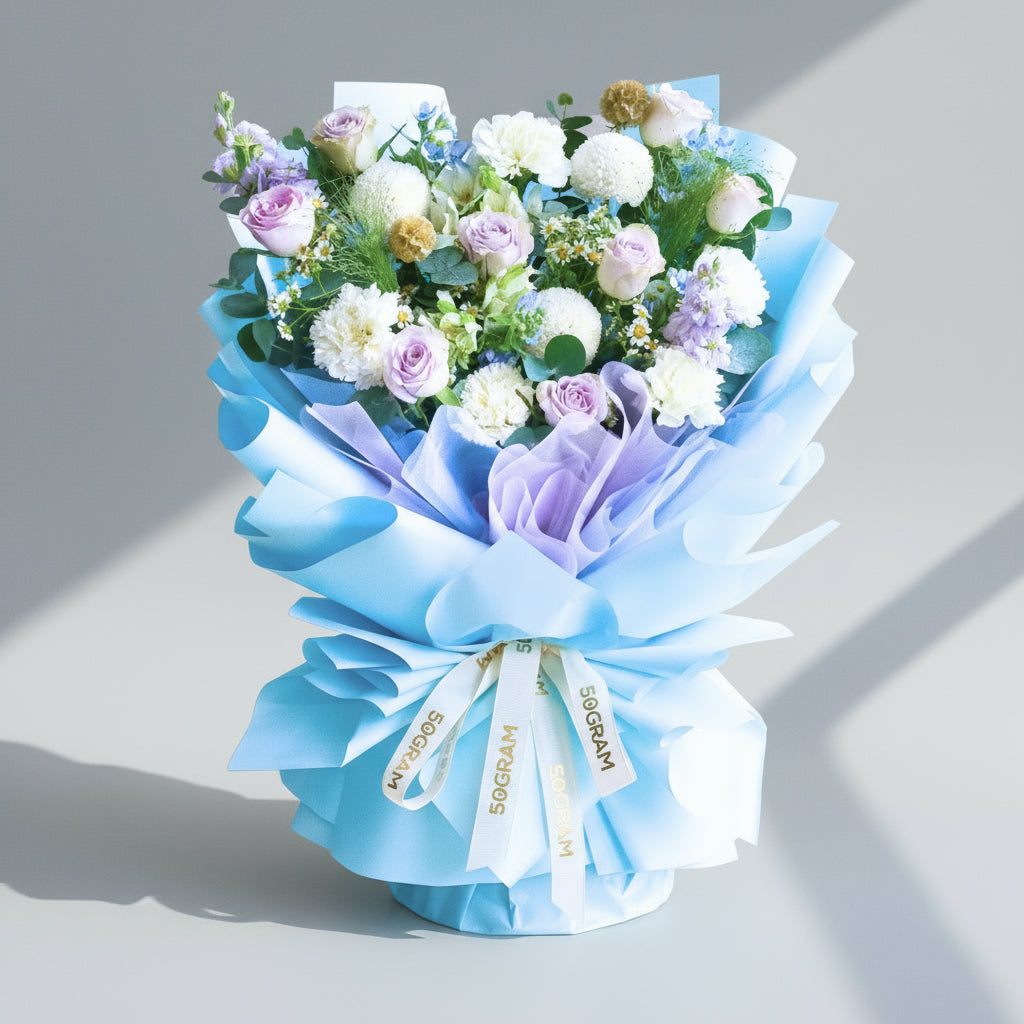 Soft Wisteria Raindance Roses Hand Bouquet image 0