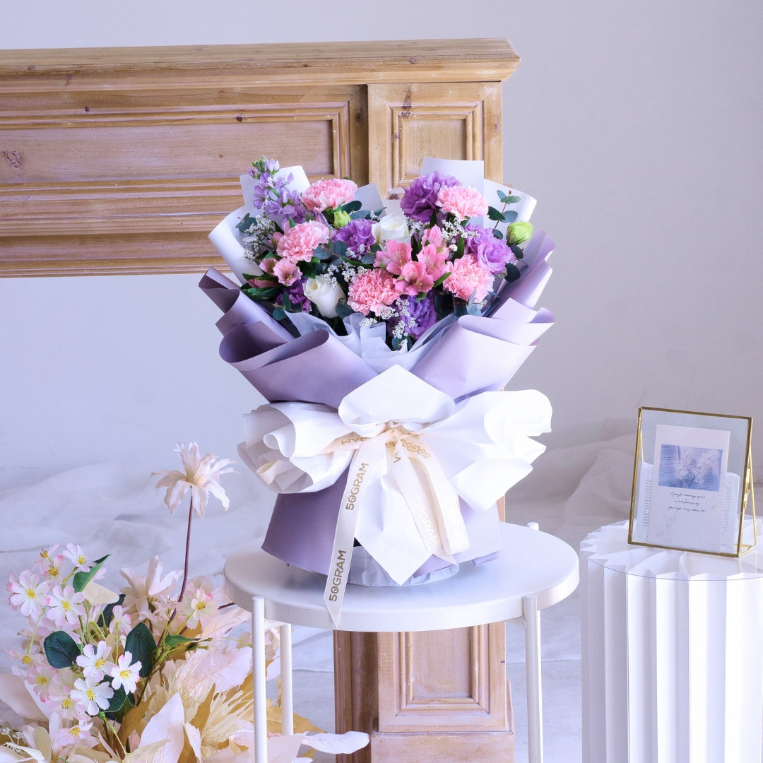 Heartfelt Gratitude Pink Carnation Hand Bouquet image 6