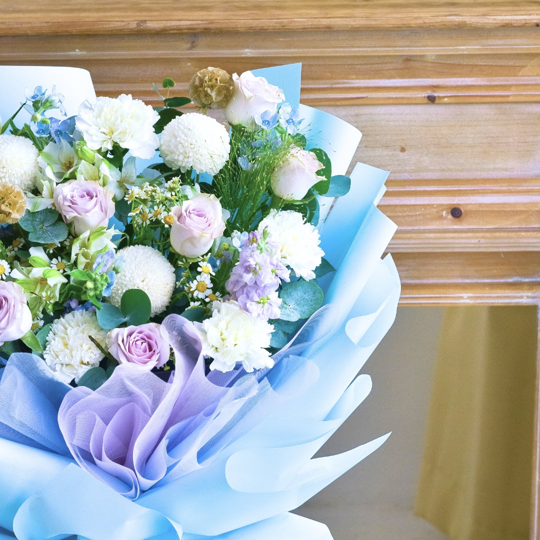 Soft Wisteria Raindance Roses Hand Bouquet image 16
