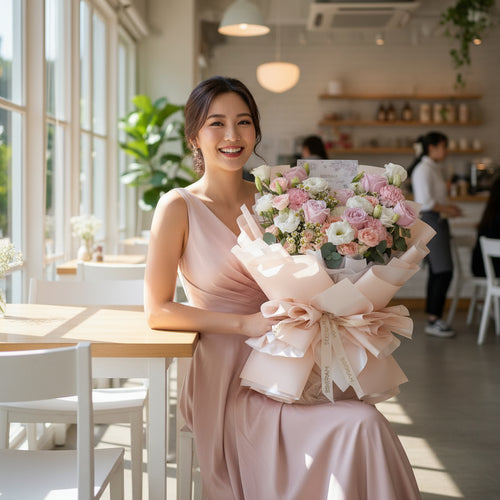 Amore Blossom Pink Rose Hand Bouquet image 1