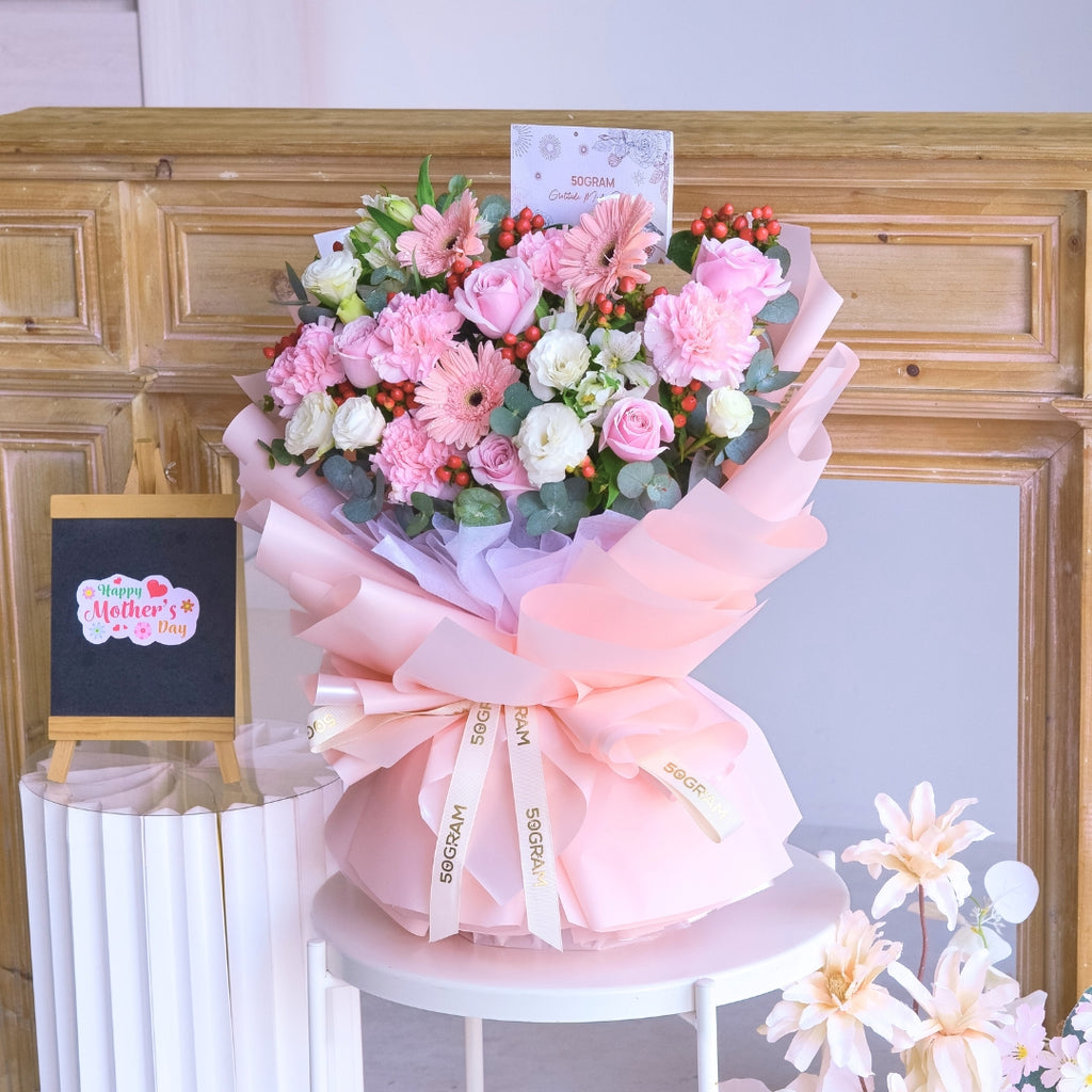 Gentle Grace Pink Daisy Hand Bouquet image 3