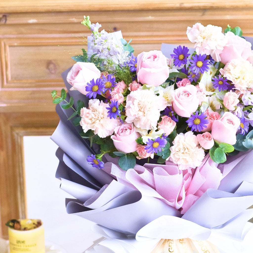 Duska Bloom Pink Roses Hand Bouquet image 7