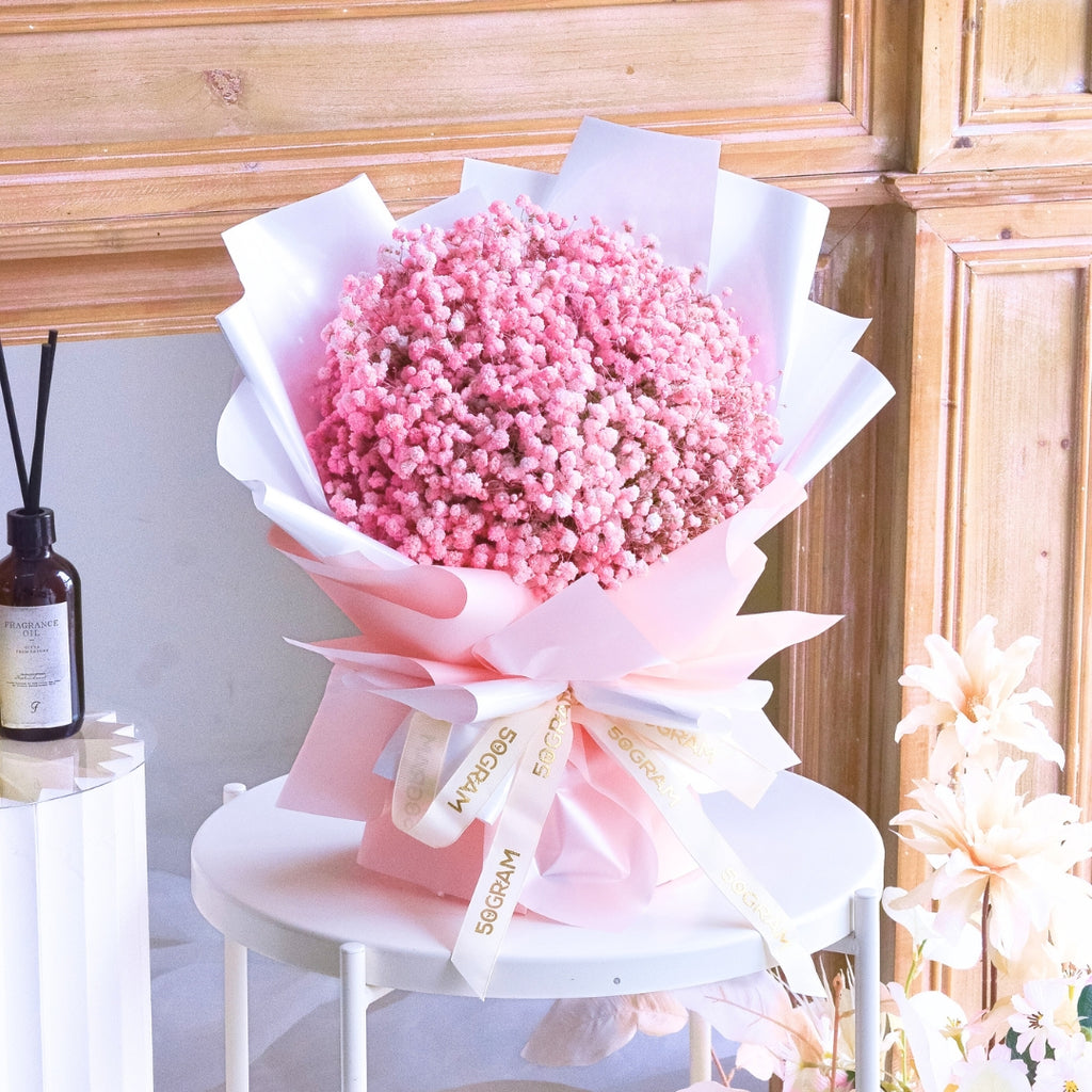 Baby Pink Baby Breath Hand Bouquet image 4