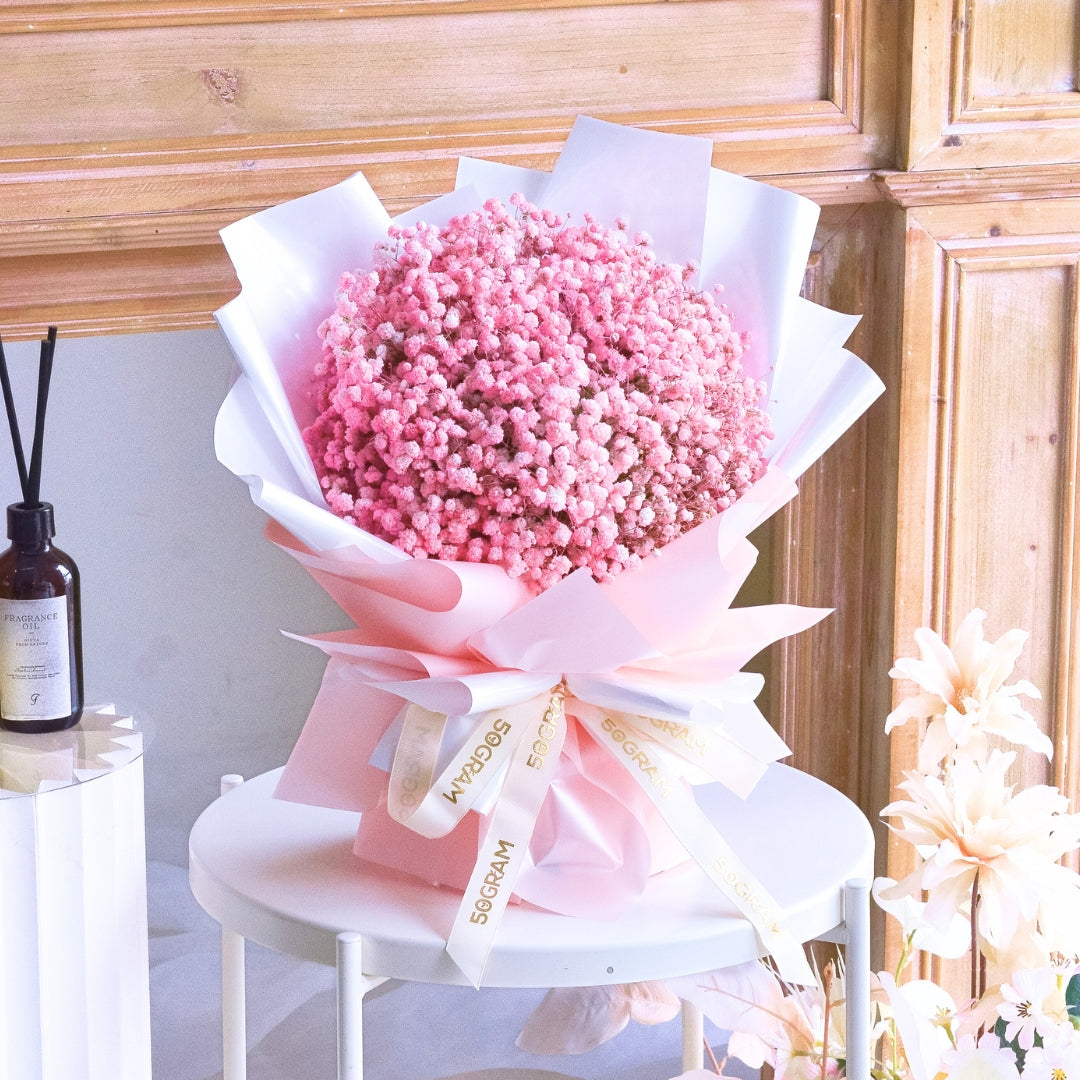 Baby Pink Baby Breath Hand Bouquet image 4