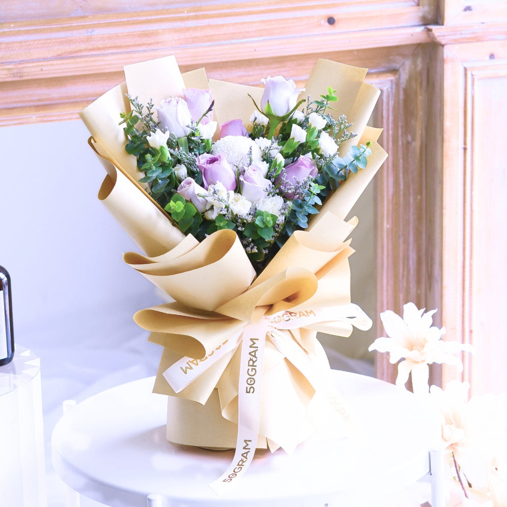 Blush Purple Roses Hand Bouquet image 8