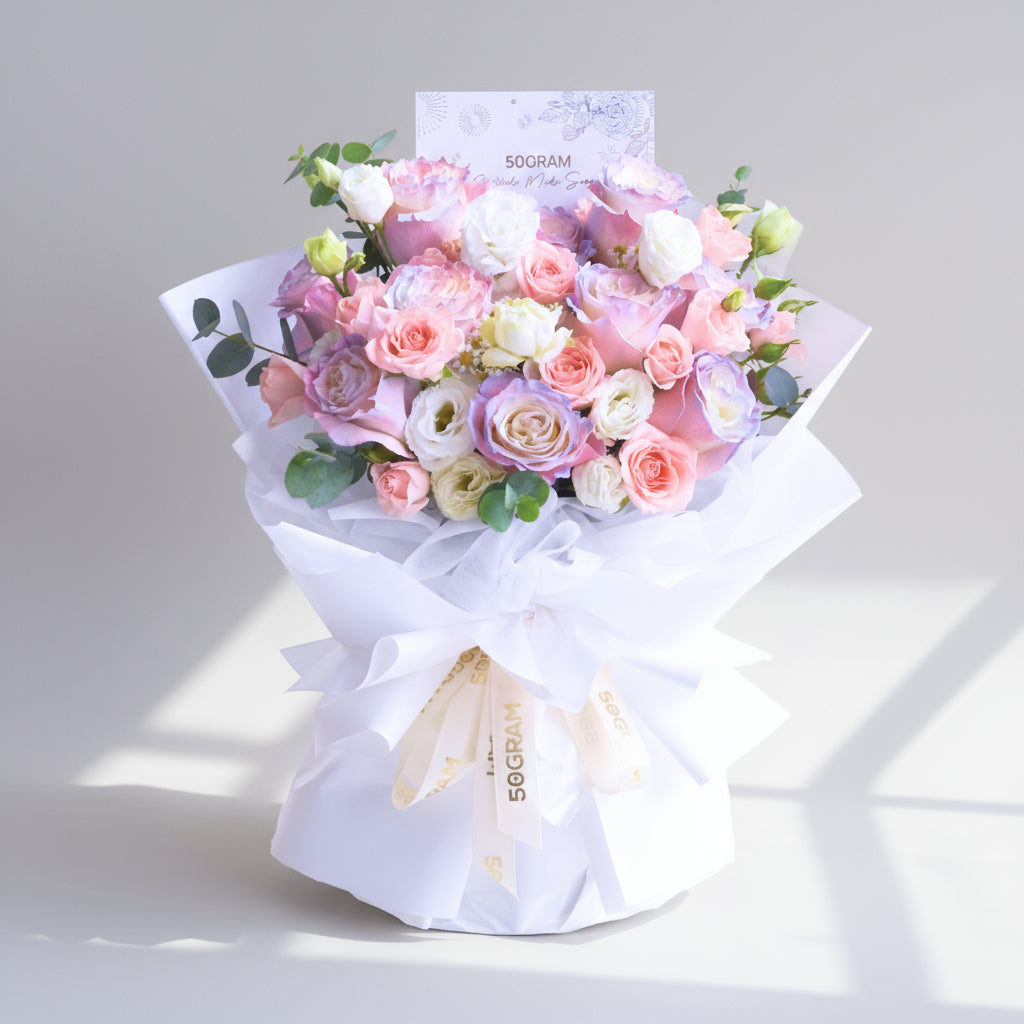 Luminous Blooms Aurora Roses Hand Bouquet image 0