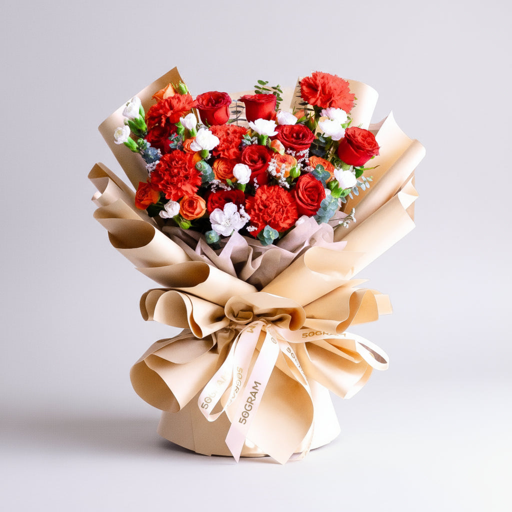 Scarlet Spice Red Rose Hand Bouquet image 0