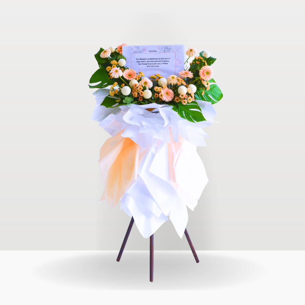 Tranquil Remembrance | Condolences Flower Stand Standard Size Free Delivery KL & PJ