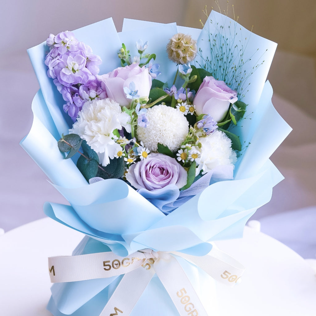 Soft Wisteria Raindance Roses Hand Bouquet image 7