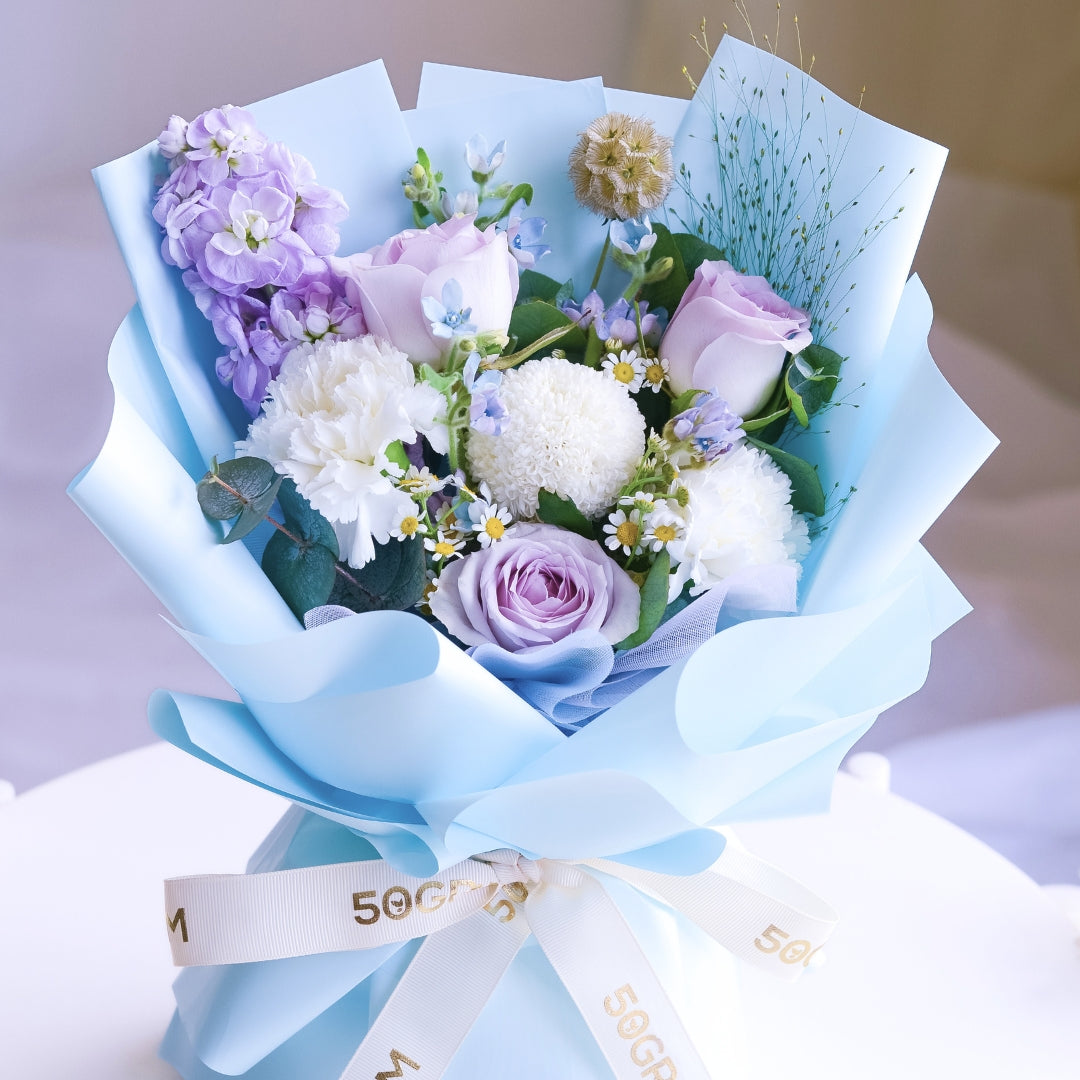 Soft Wisteria Raindance Roses Hand Bouquet image 7