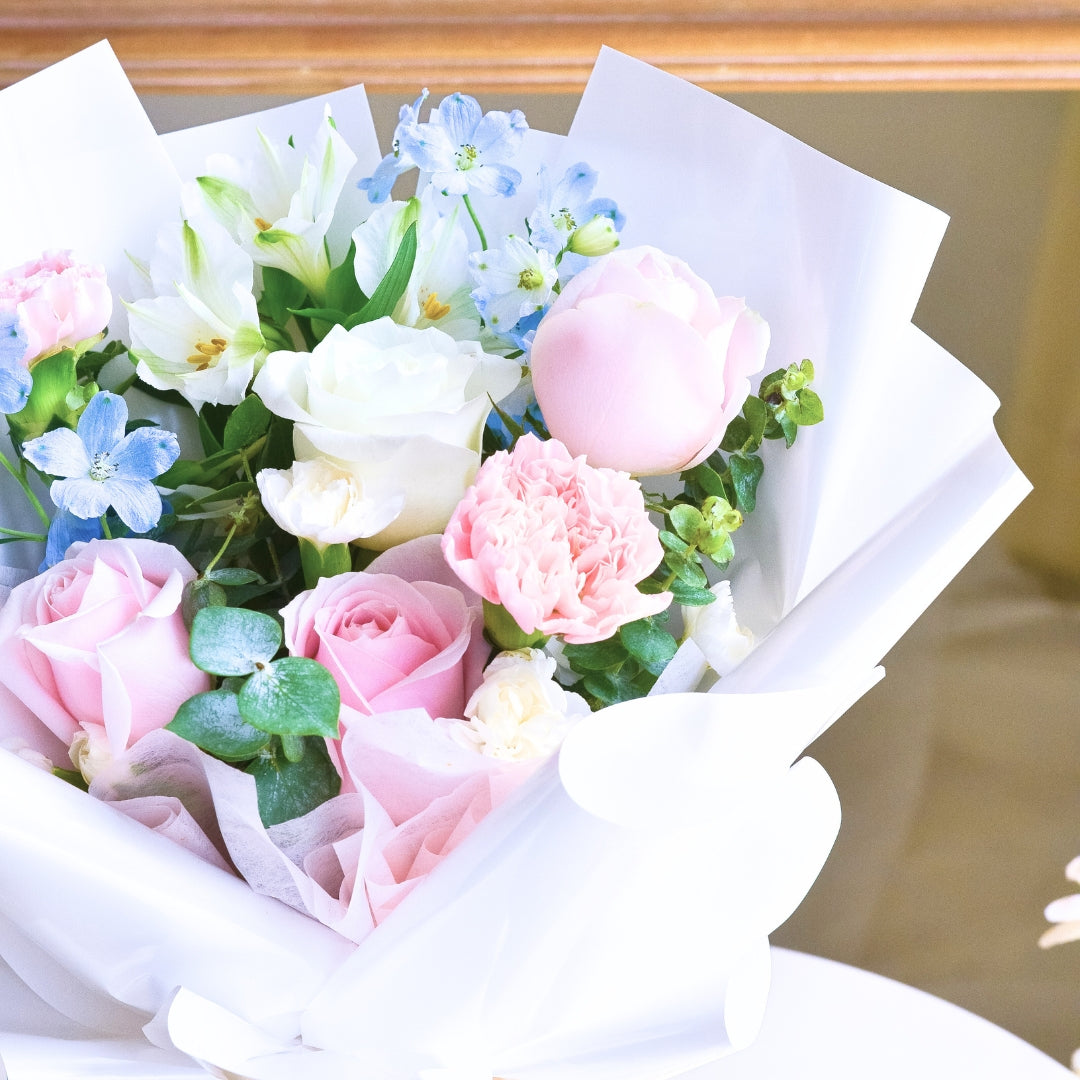 Cotton Kiss Pink Roses Hand Bouquet image 10