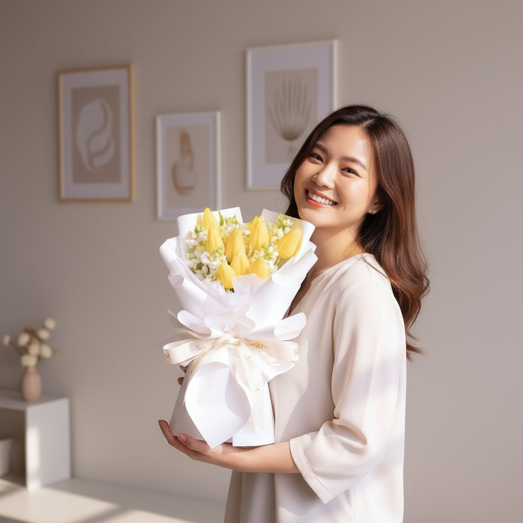 Yellow Tulips Hand Bouquet image 2