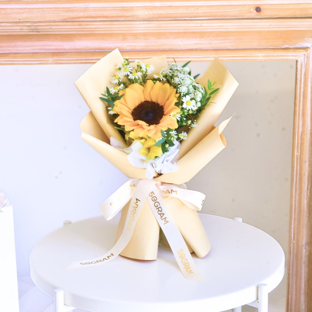 Cream Blush Sunflower Hand Bouquet image 3