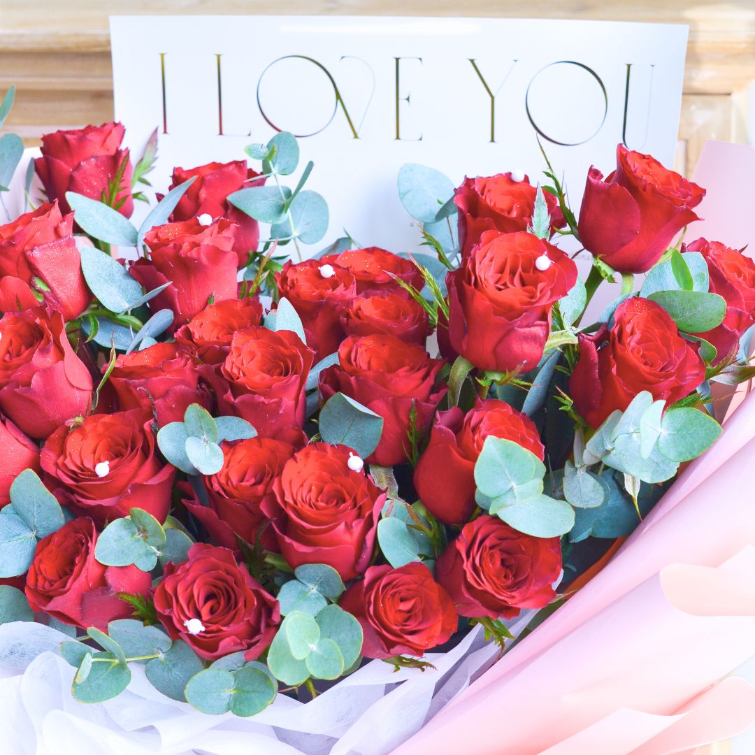 Crimson Whispers Red Roses Hand Bouquet image 6