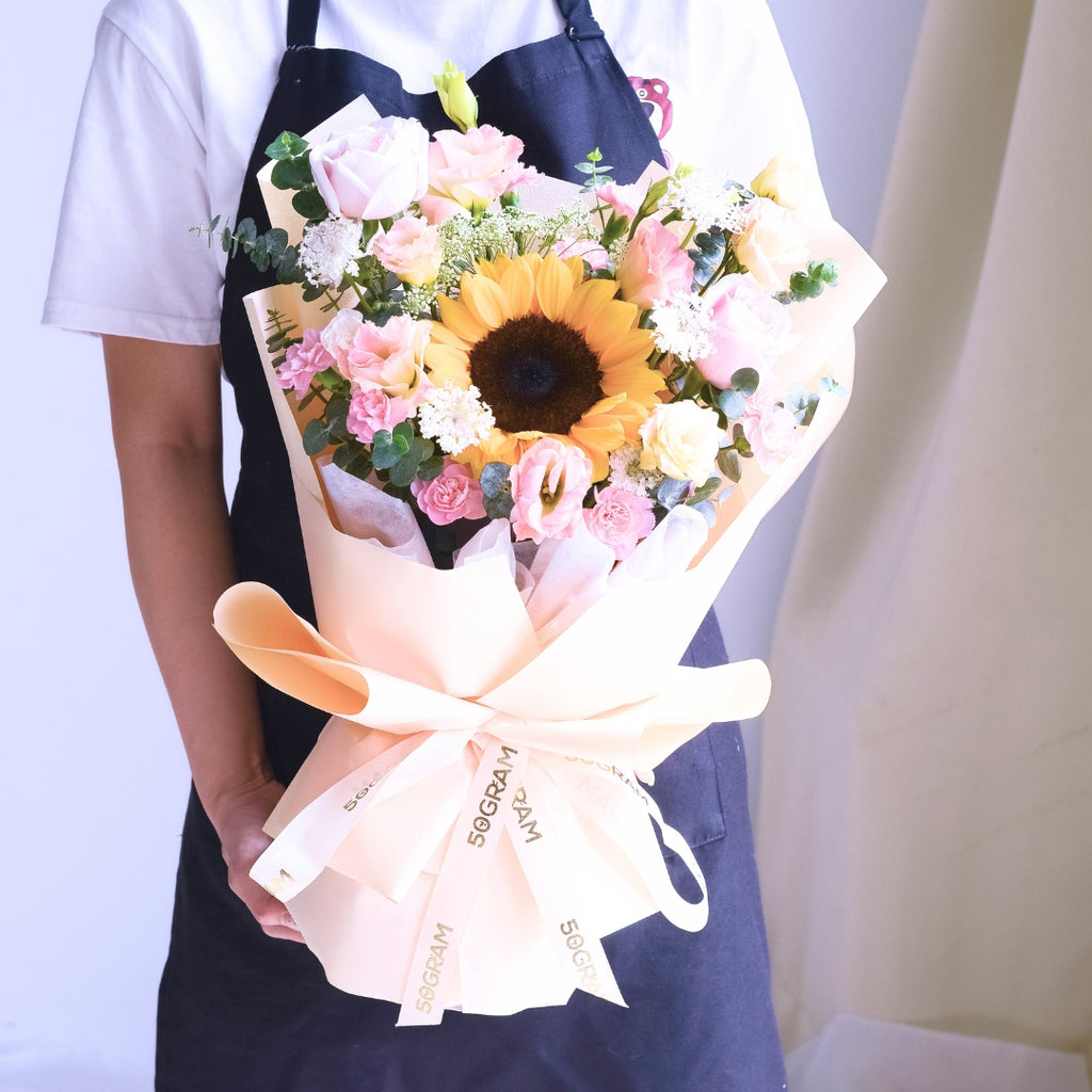 Morning Blush Sunflower Hand Bouquet image 8