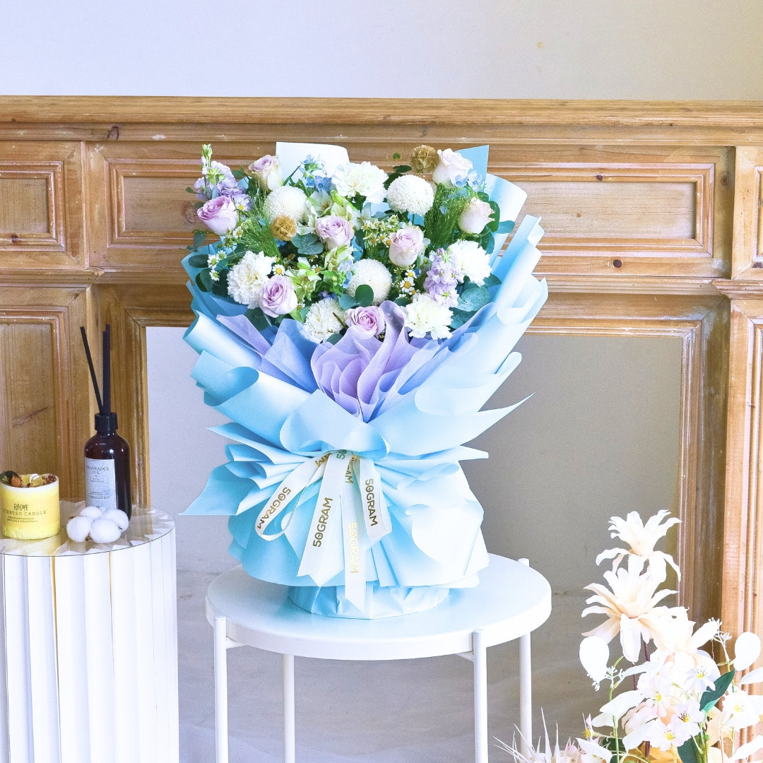 Soft Wisteria Raindance Roses Hand Bouquet image 14